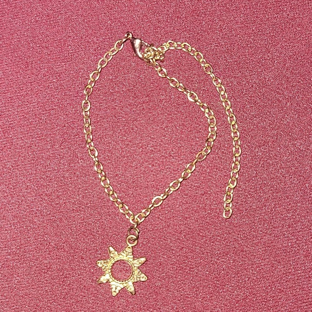 Antique Aztec Sun Charm chain bracelet/anklet bundle